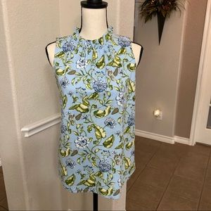 Ann Taylor blue floral top Size S